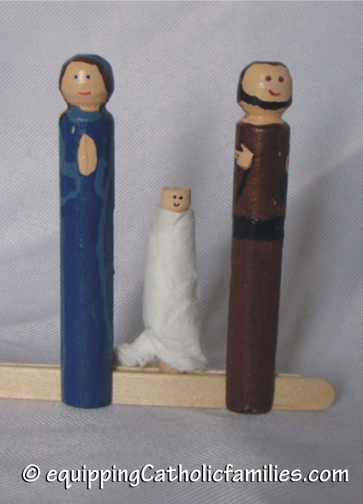 Wooden Clothes Peg Holy Family