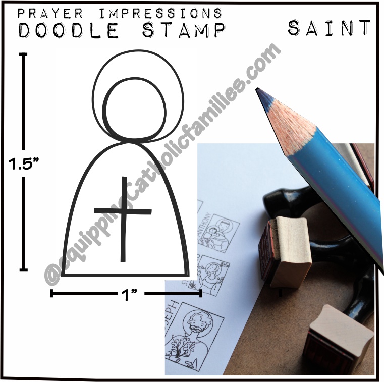 Doodle Stamp 1 x 1 and half Saint